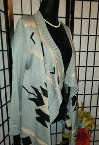 GORGEOUS West 36th Aztec Open sweater cardigan